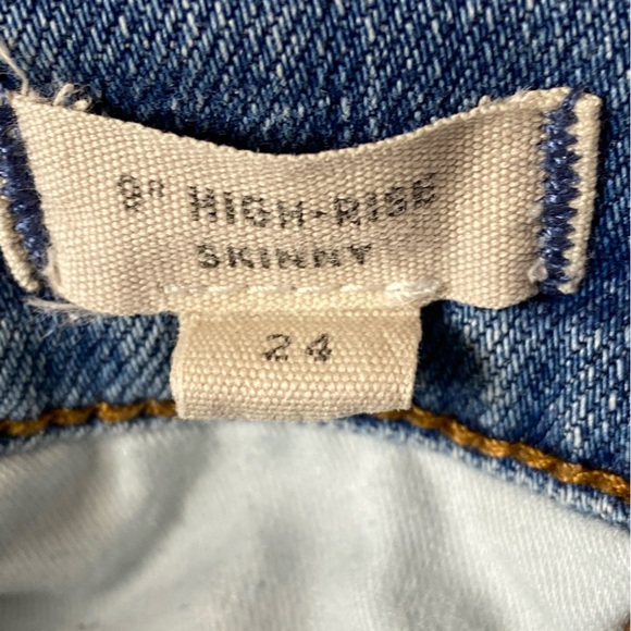 Madewell 9" Mid-Rise Skinny Jeans in Frankie Wash: Torn-Knee Edition Sz 24 - Picture 13 of 14